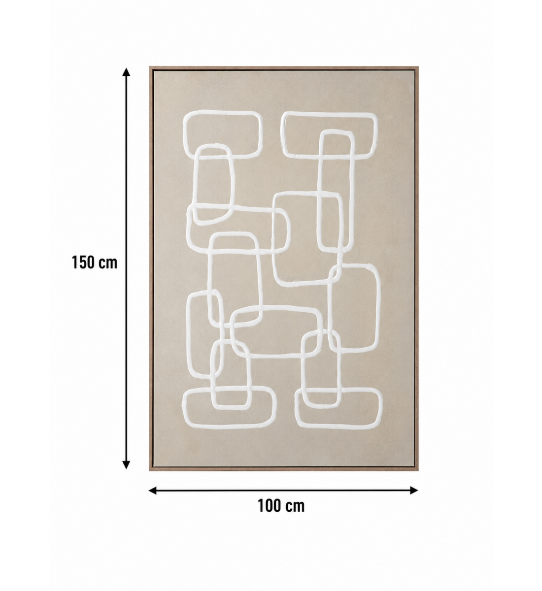 لوحة حائط بإطار بيج مقاس 100 × 150 سم