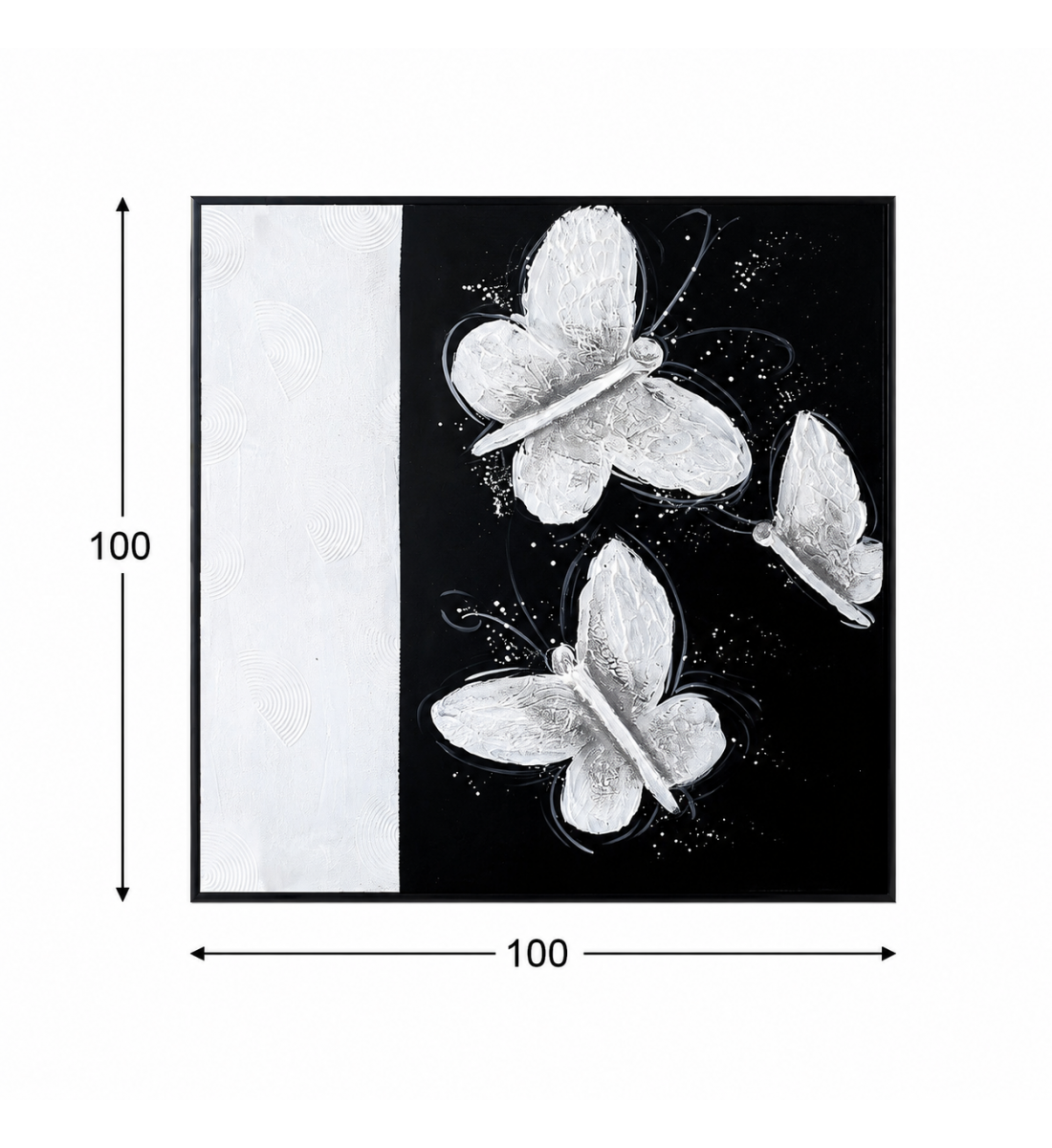لوحة حائط مربعة بإطار أسود مقاس 100 × 100 سم لوحة حائط مربعة بإطار أسود مقاس 100 × 100 سم