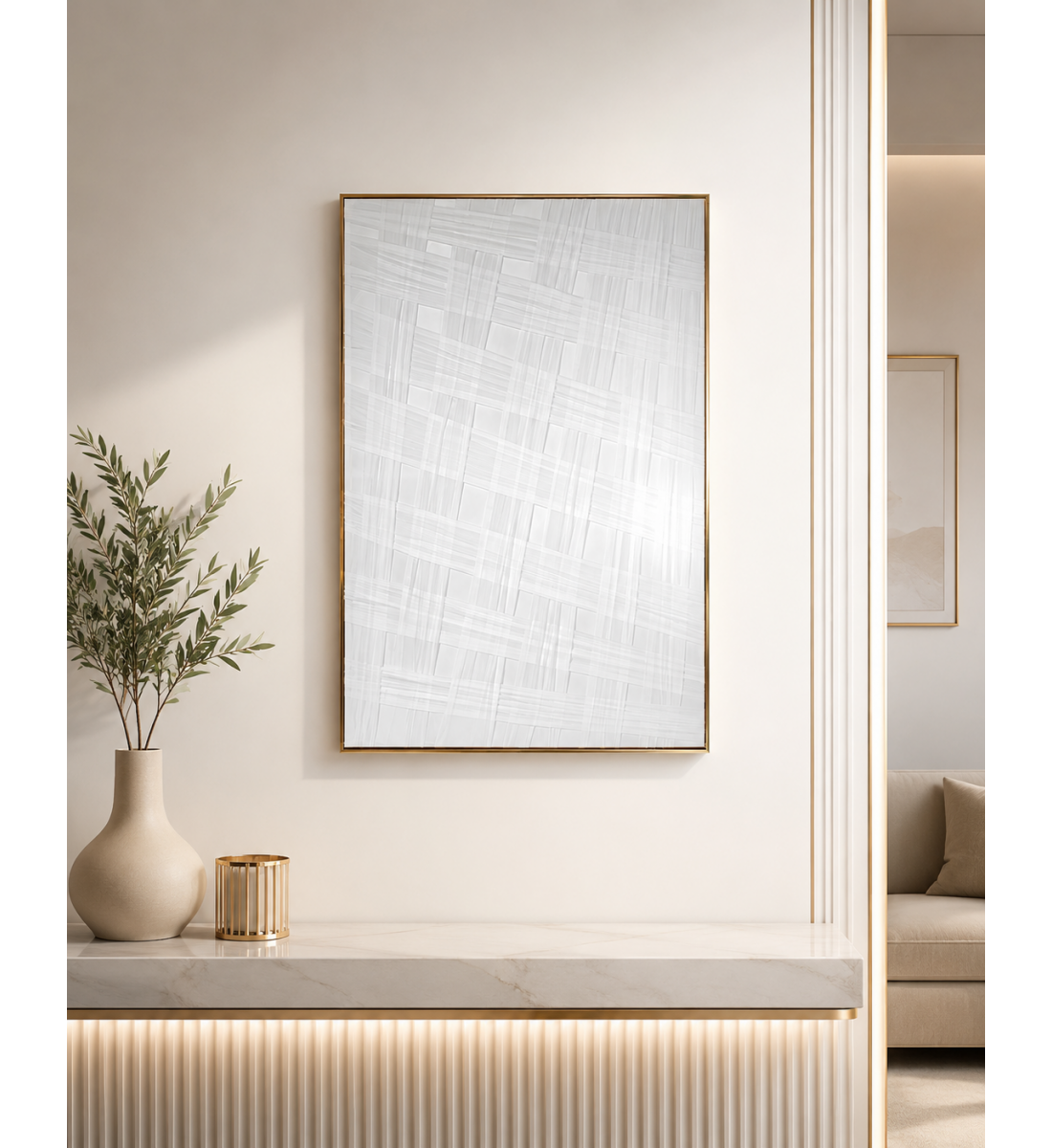 لوحة ديكور بإطار ذهبي مقاس 80 × 120 سم لوحة ديكور بإطار ذهبي مقاس 80 × 120 سم