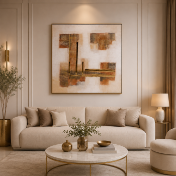 لوحة فنية مربعة للديكور مقاس 100 × 100 سم