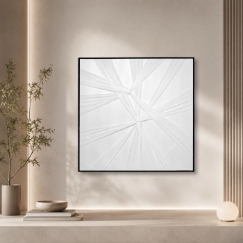 لوحة حائط مربعة بإطار أسود مقاس 100 × 100 سم