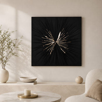 لوحة فنية مربعة بإطار أسود مقاس 80 × 80 سم