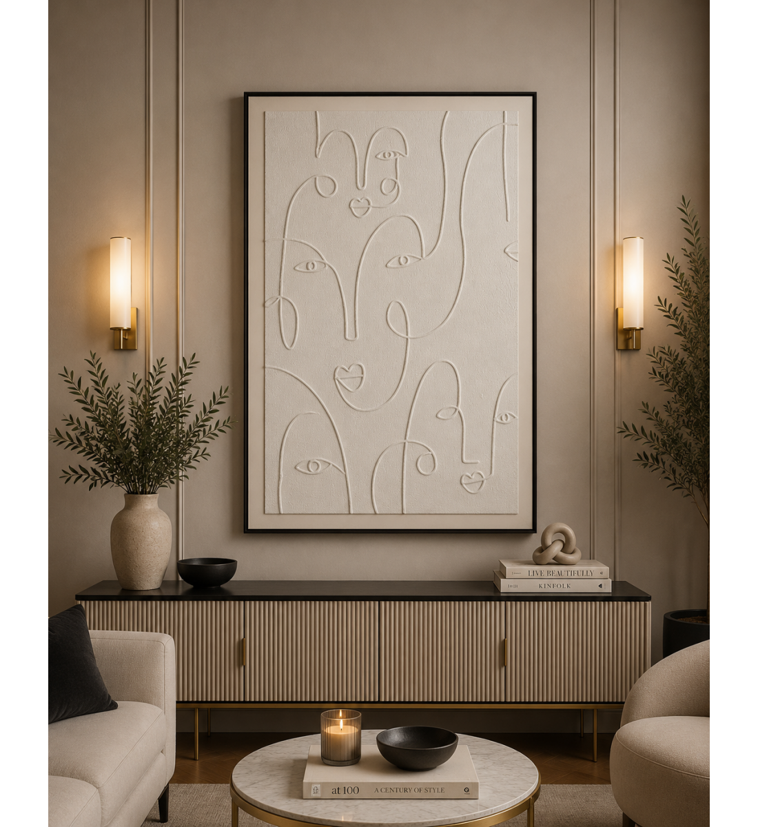 لوحة حائط مودرن بإطار أسود مقاس 100 × 150 سم لوحة حائط مودرن بإطار أسود مقاس 100 × 150 سم