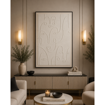 لوحة حائط مودرن بإطار أسود مقاس 100 × 150 سم