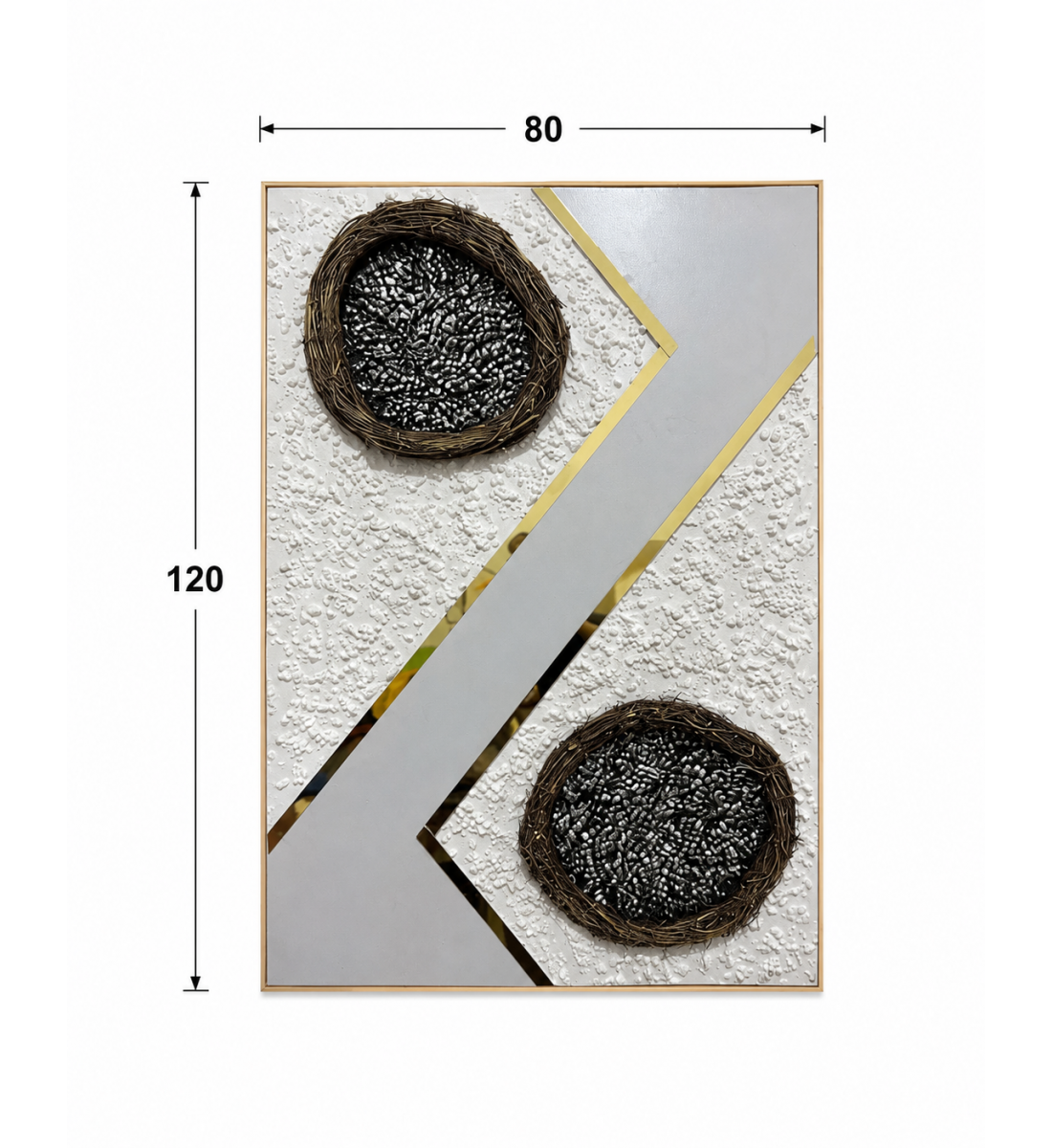 لوحة ديكور فاخرة بإطار ذهبي مقاس 80 × 120 سم لوحة ديكور فاخرة بإطار ذهبي مقاس 80 × 120 سم