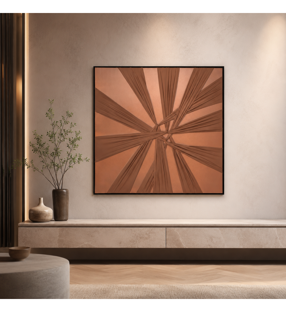 لوحة ديكور مربعة بإطار أسود مقاس 100 × 100 سم لوحة ديكور مربعة بإطار أسود مقاس 100 × 100 سم