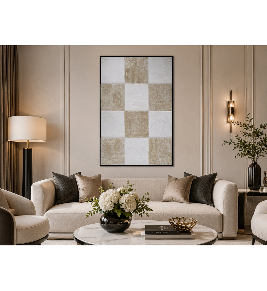 لوحة فنية بإطار أسود مقاس 80 × 120 سم لوحة فنية بإطار أسود مقاس 80 × 120 سم