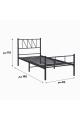 سرير مقاس ١١٠ × ٩٠ × ١٩٠ سم باللون الأسود سرير مقاس ١١٠ × ٩٠ × ١٩٠ سم باللون الأسود