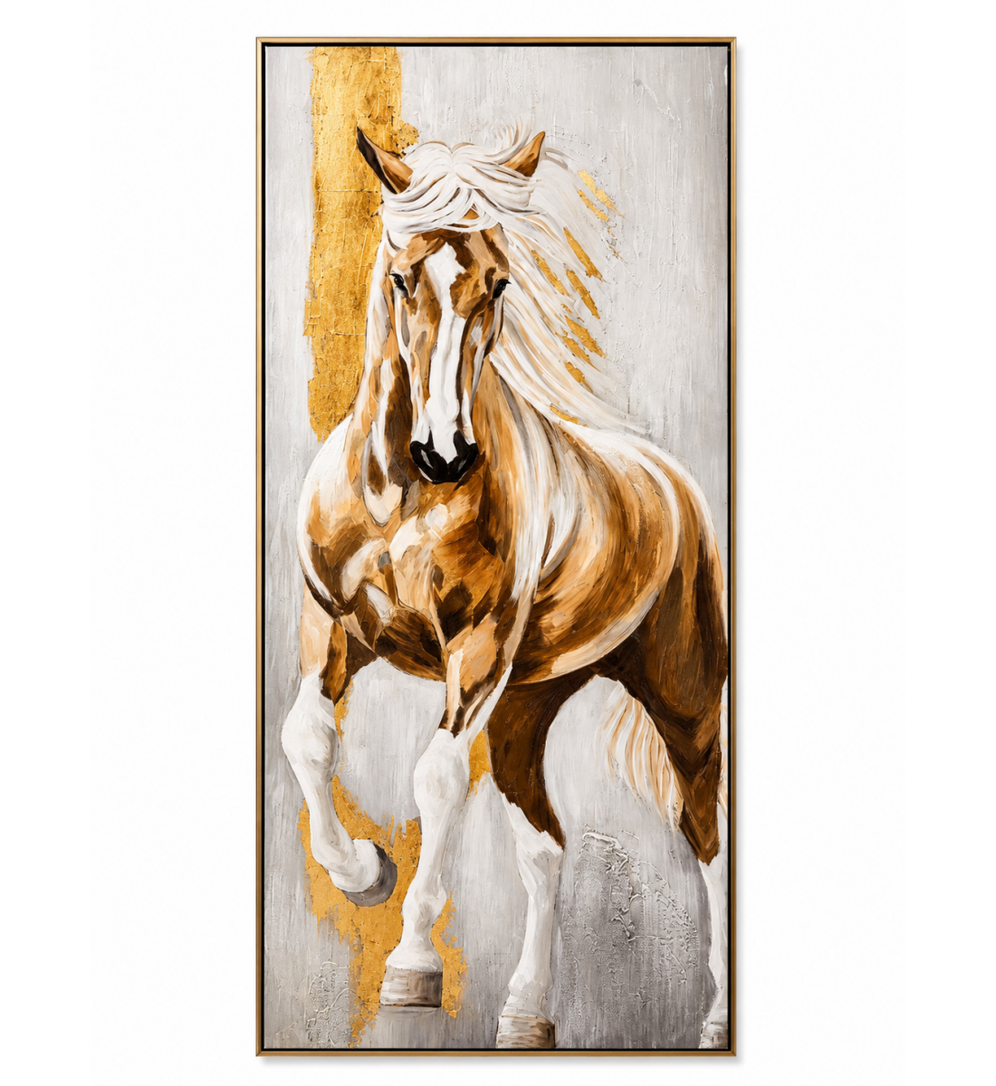 لوحة حائط بإطار ذهبي مقاس 80 × 180 سم لوحة حائط بإطار ذهبي مقاس 80 × 180 سم
