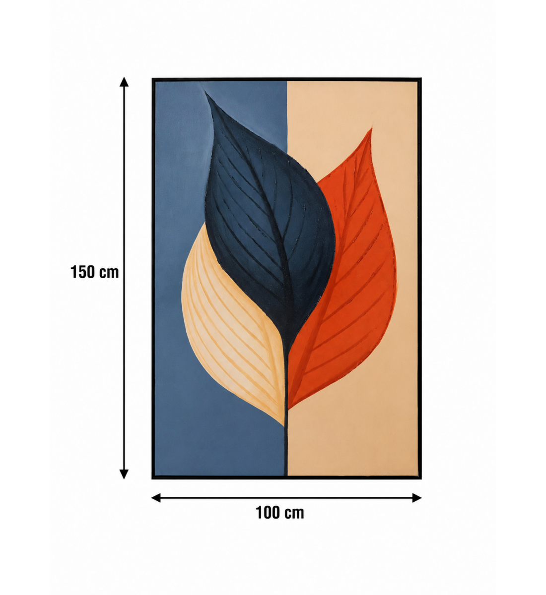 لوحة حائط راقية بإطار أسود مقاس 100 × 150 سم لوحة حائط راقية بإطار أسود مقاس 100 × 150 سم
