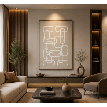لوحة حائط بإطار بيج مقاس 100 × 150 سم