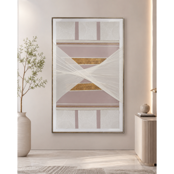 لوحة فنية بإطار ذهبي مقاس 100 × 160 سم
