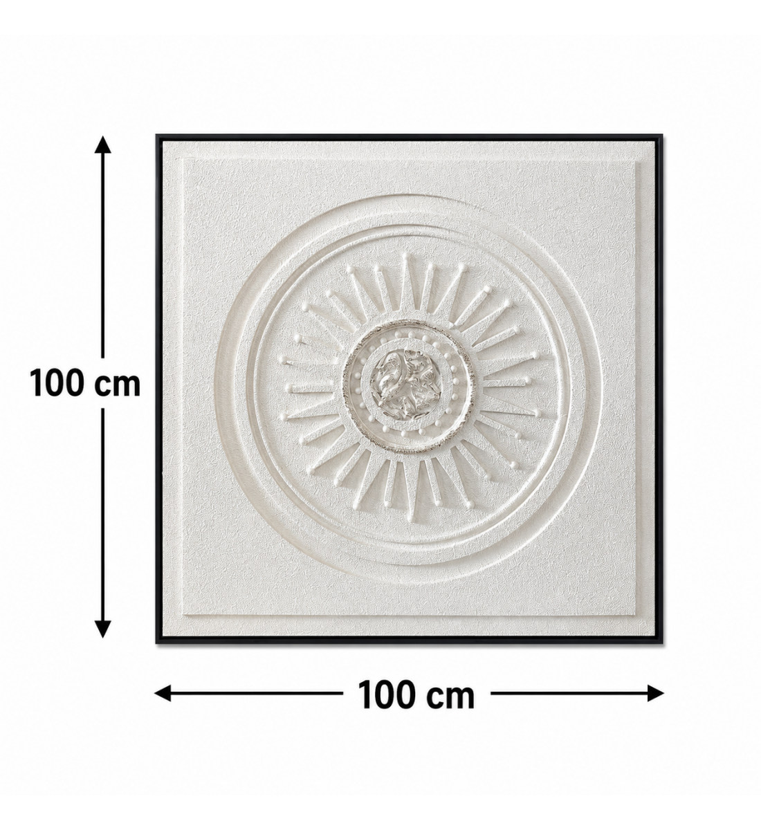 لوحة حائط مربعة بإطار أسود مقاس 100 × 100 سم لوحة حائط مربعة بإطار أسود مقاس 100 × 100 سم