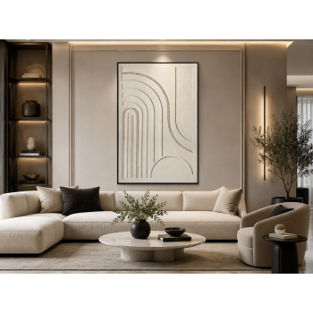 لوحة حائط عصرية بإطار أسود مقاس 100 × 150 سم