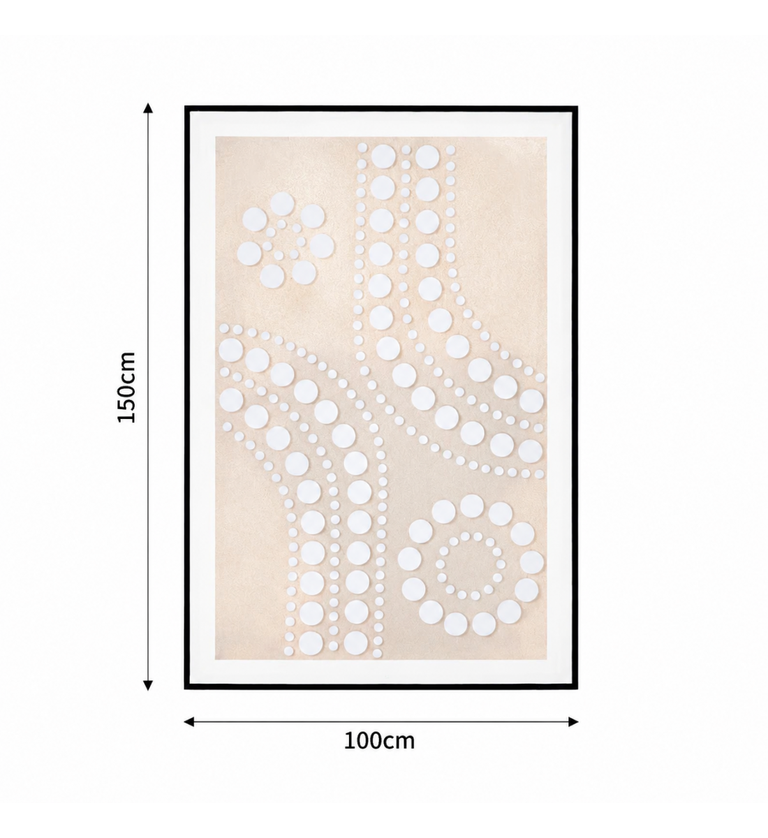 لوحة ديكور كبيرة بإطار أسود مقاس 100 × 150 سم