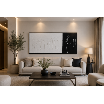 لوحة حائط طولية بإطار أسود مقاس 70 × 140 سم