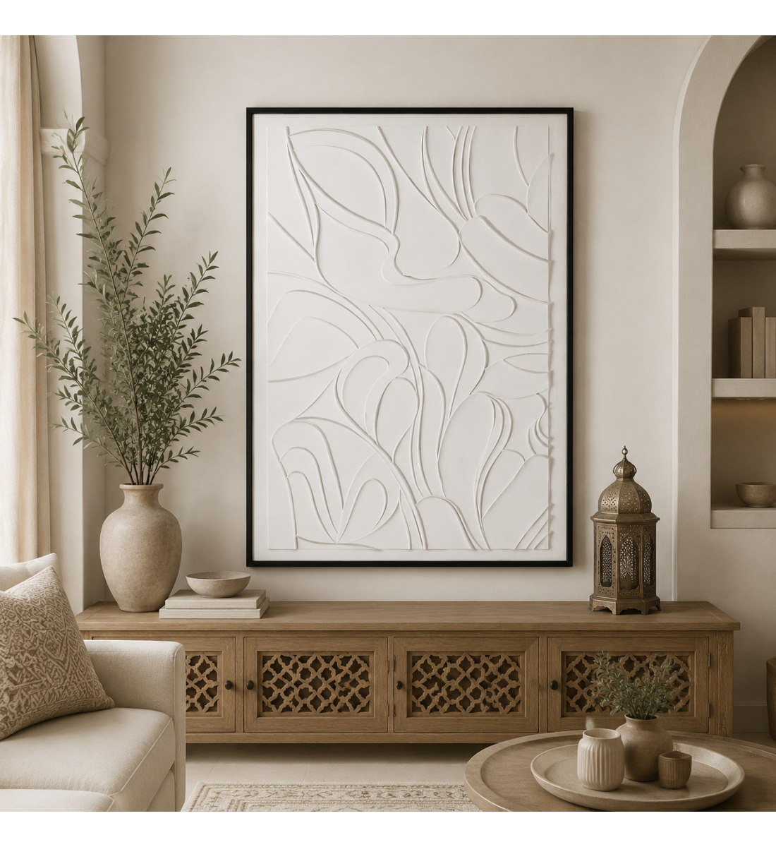 لوحة حائط بإطار أسود مقاس 120 × 80 سم