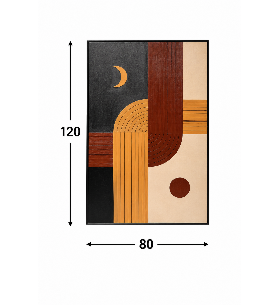 لوحة ديكور مودرن بإطار أسود مقاس 80 × 120 سم لوحة ديكور مودرن بإطار أسود مقاس 80 × 120 سم