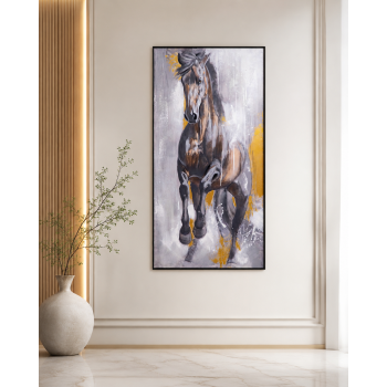 لوحة ديكور طولية بإطار أسود مقاس 80 × 160 سم