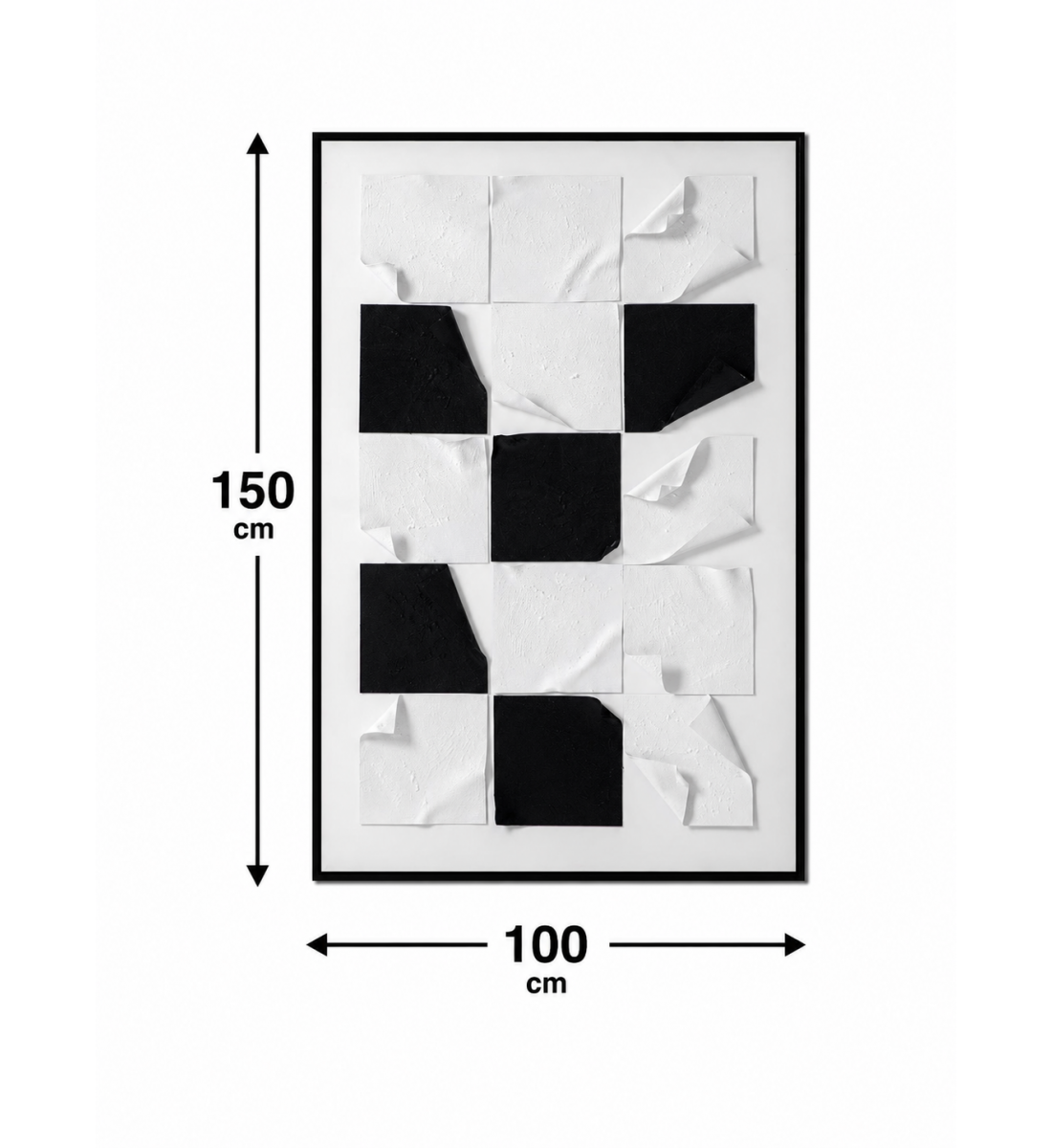 لوحة فنية كبيرة بإطار أسود مقاس 100 × 150 سم