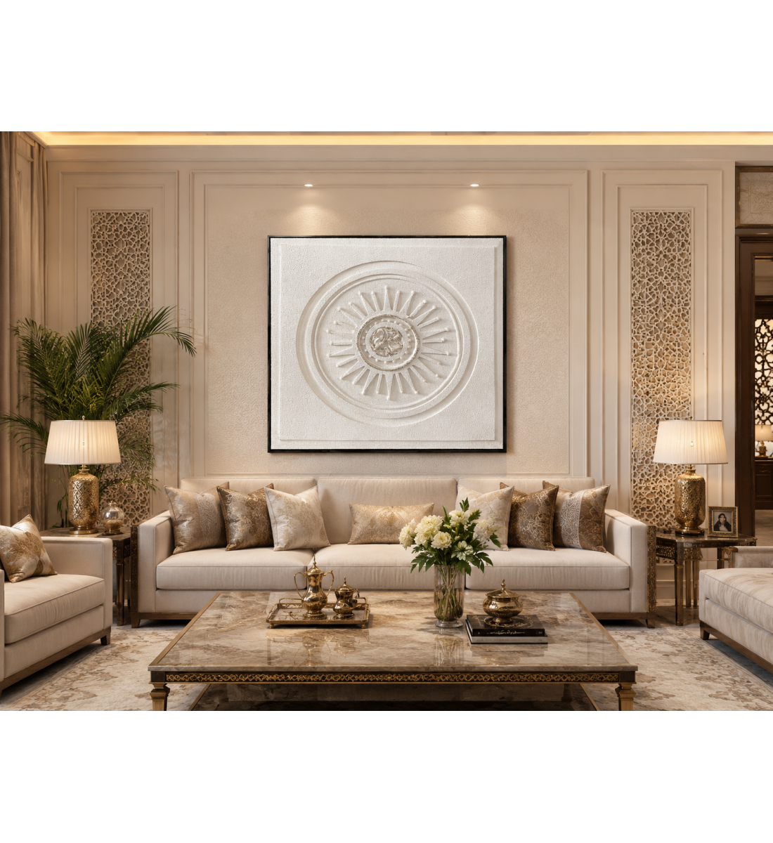 لوحة حائط مربعة بإطار أسود مقاس 100 × 100 سم لوحة حائط مربعة بإطار أسود مقاس 100 × 100 سم