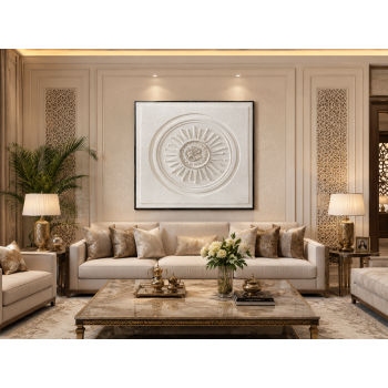 لوحة حائط مربعة بإطار أسود مقاس 100 × 100 سم