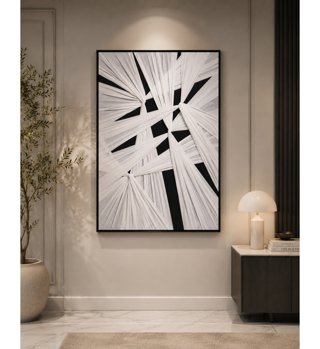لوحة حائط بإطار أسود مقاس 80 × 120 سم لوحة حائط بإطار أسود مقاس 80 × 120 سم
