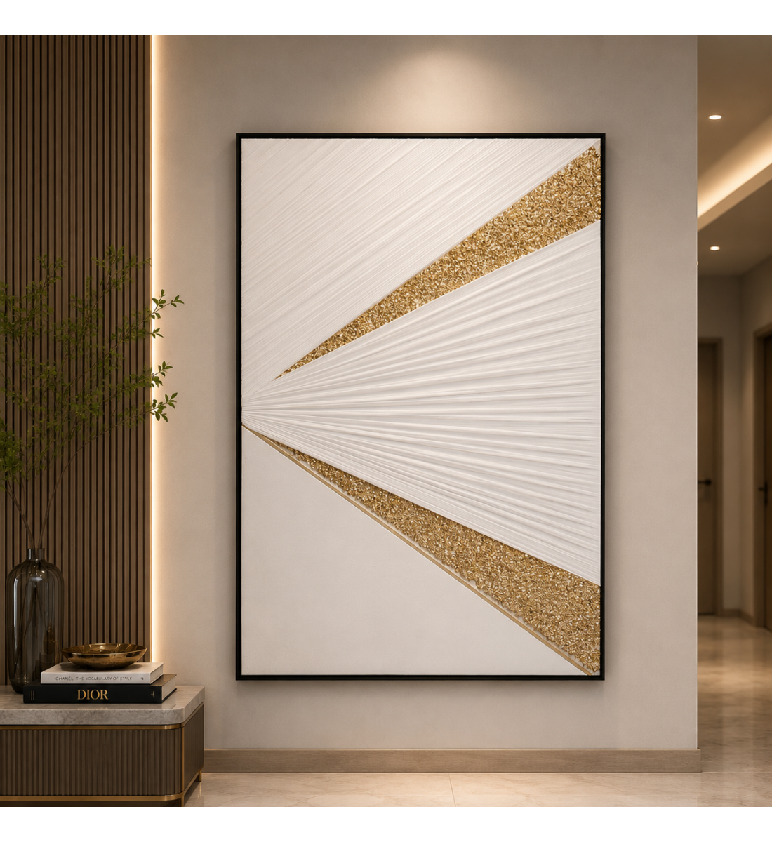 لوحة حائط راقية بإطار أسود مقاس 80 × 120 سم لوحة حائط راقية بإطار أسود مقاس 80 × 120 سم