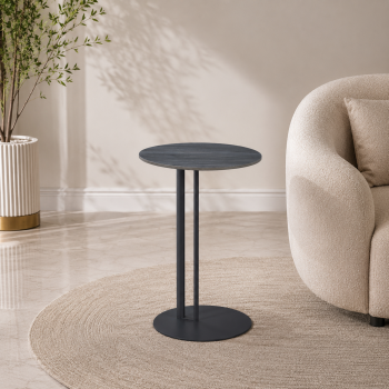 طاولة خدمة مفردة سيراميك رمادي غامق