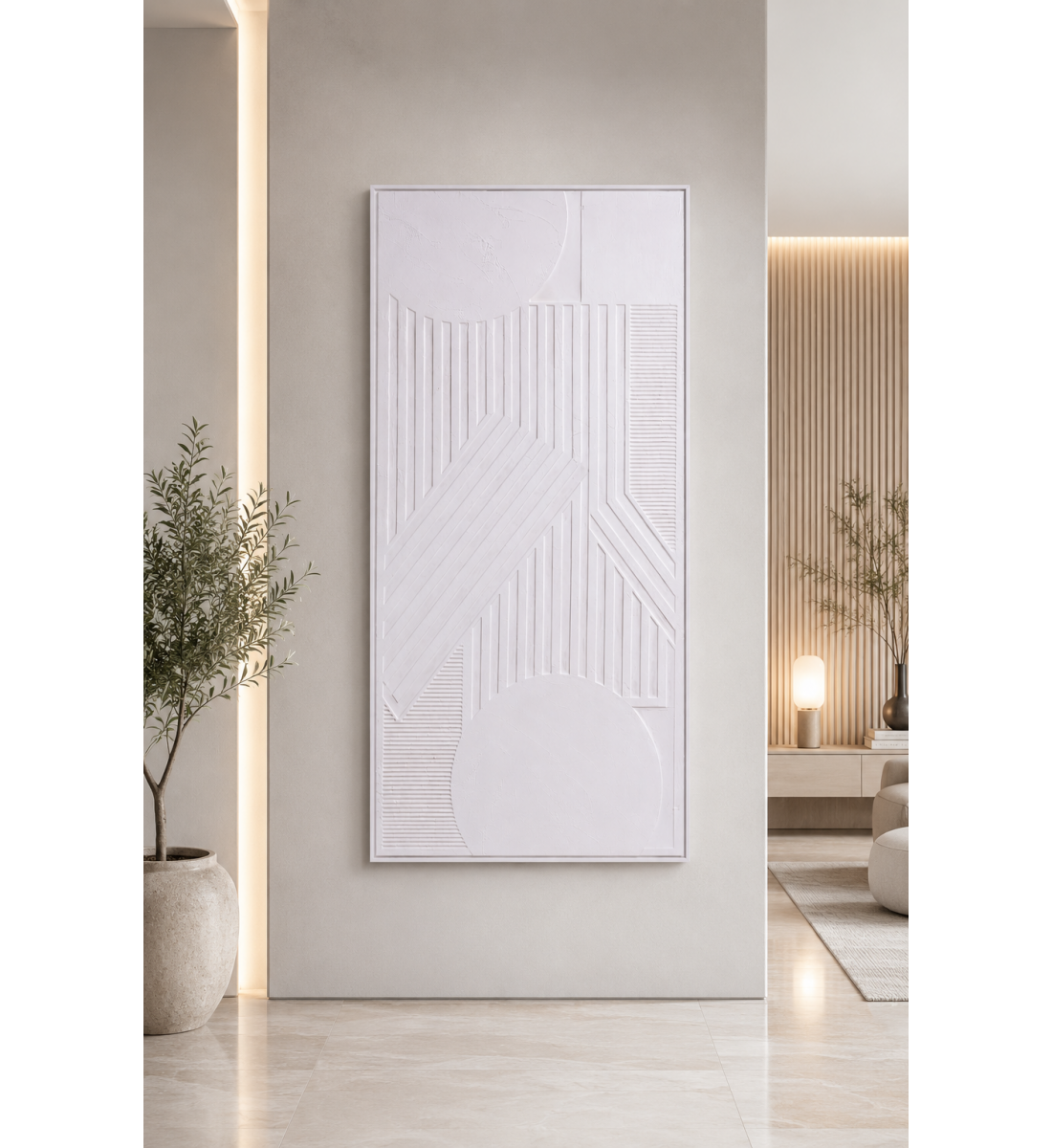 لوحة حائط طولية بإطار أسود مقاس 70 × 140 سم لوحة حائط طولية بإطار أسود مقاس 70 × 140 سم