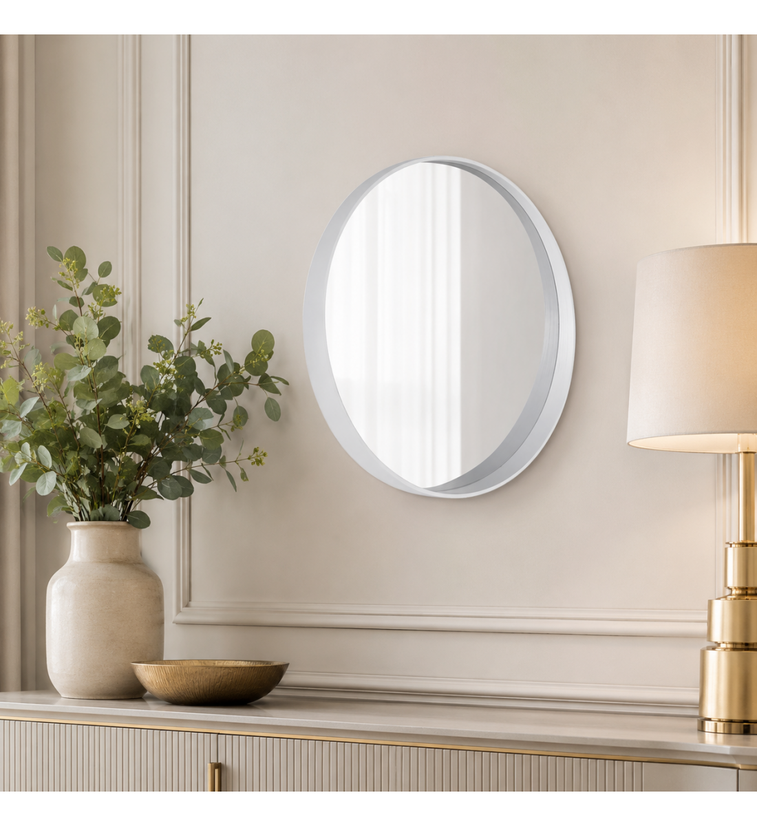 مراية حائط بأطار ابيضمقاس 80 × 80 سم مراية حائط بأطار ابيضمقاس 80 × 80 سم