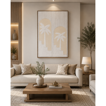 لوحة حائط بإطار بيج مقاس 120 × 80 سم