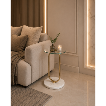 طاولة خدمة مفردة ذهبية