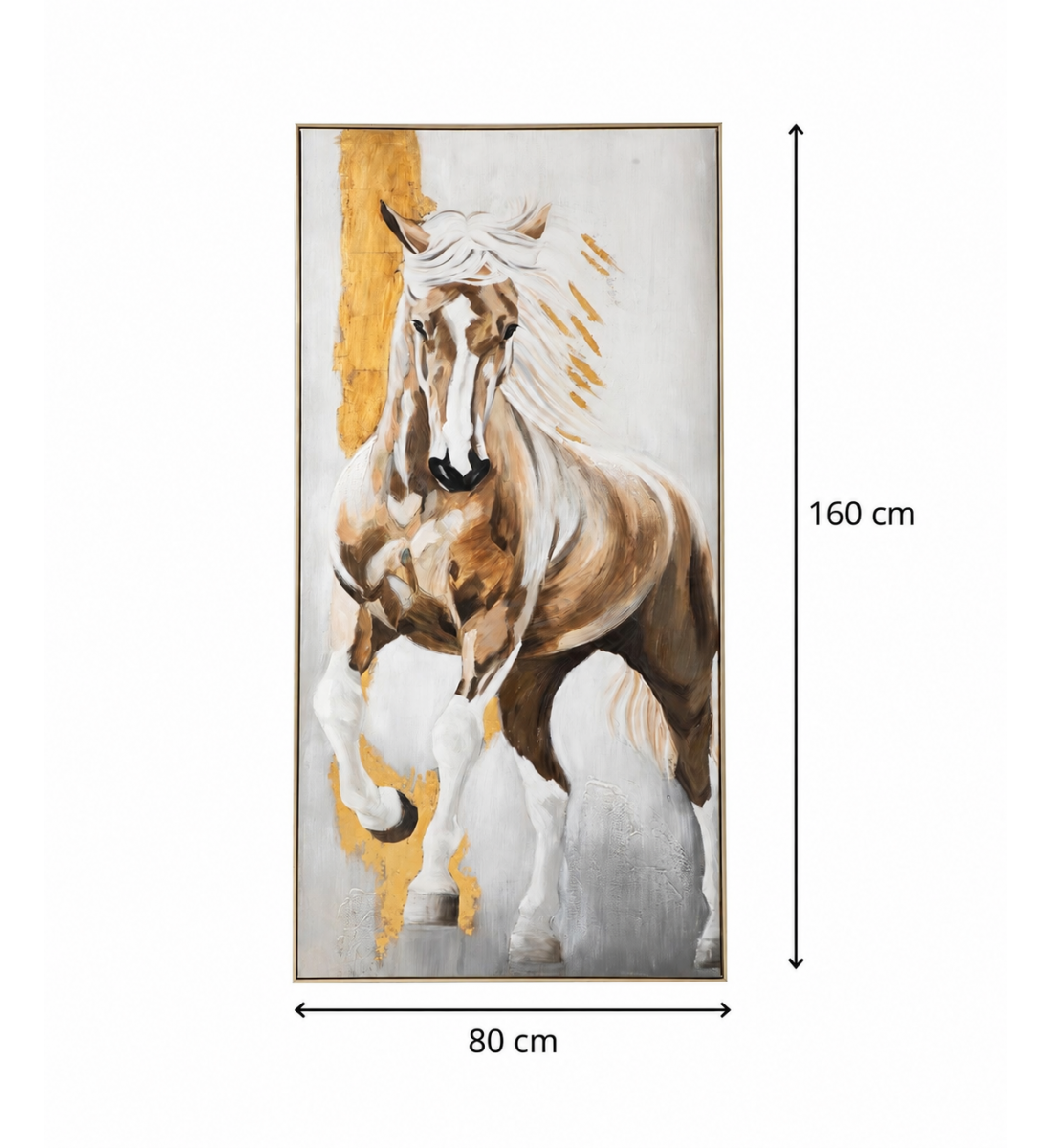 لوحة فنية طولية بإطار ذهبي مقاس 80 × 160 سم لوحة فنية طولية بإطار ذهبي مقاس 80 × 160 سم