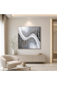 لوحة حائط بإطار فضي مقاس 100 × 100 سم لوحة حائط بإطار فضي مقاس 100 × 100 سم