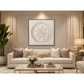 لوحة فنية مربعة بإطار أسود مقاس 100 × 100 سم