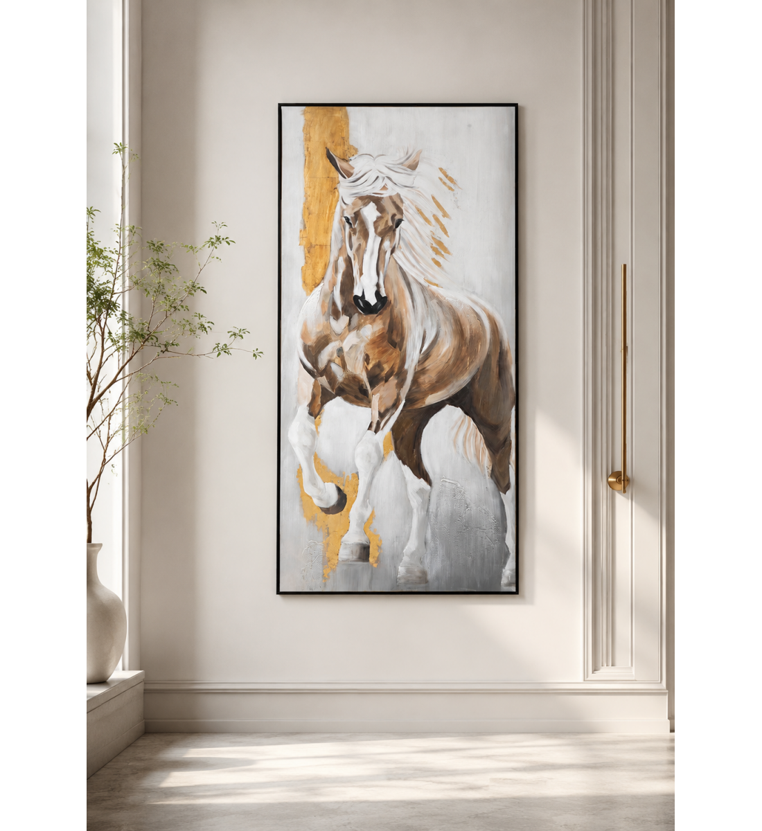 لوحة فنية بإطار أسود مقاس 100 × 180 سم لوحة فنية بإطار أسود مقاس 100 × 180 سم