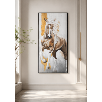 لوحة فنية بإطار أسود مقاس 100 × 180 سم