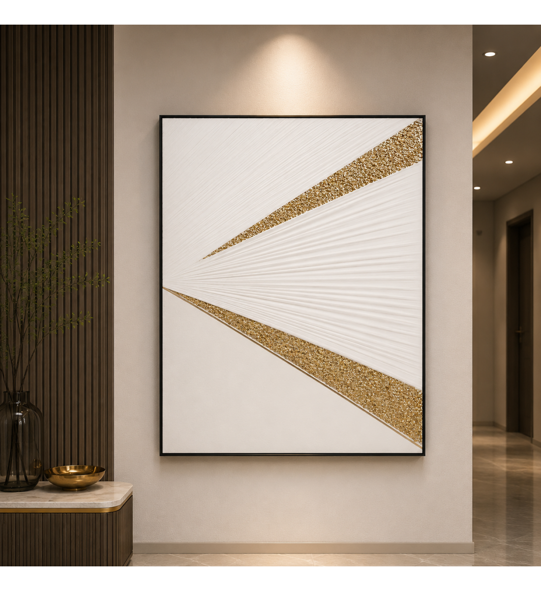لوحة فنية للحائط بإطار أسود مقاس 100 × 150 سم