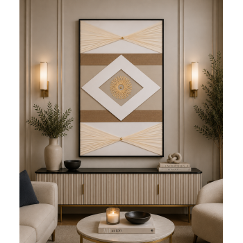 لوحة ديكور راقية بإطار أسود مقاس 100 × 150 سم
