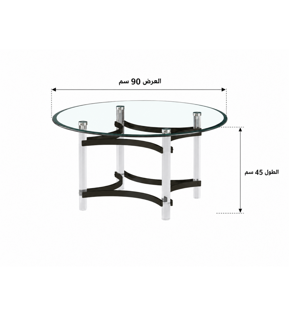 طاولة شاي أكريليك زجاج أسود طاولة شاي أكريليك زجاج أسود