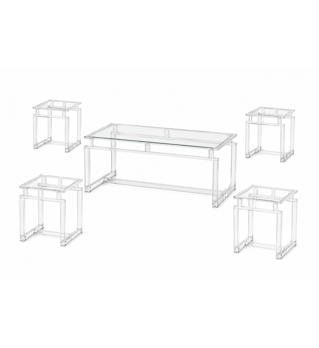 طقم شاي أكريليك مستطيل 4+1 طقم شاي أكريليك مستطيل 4+1