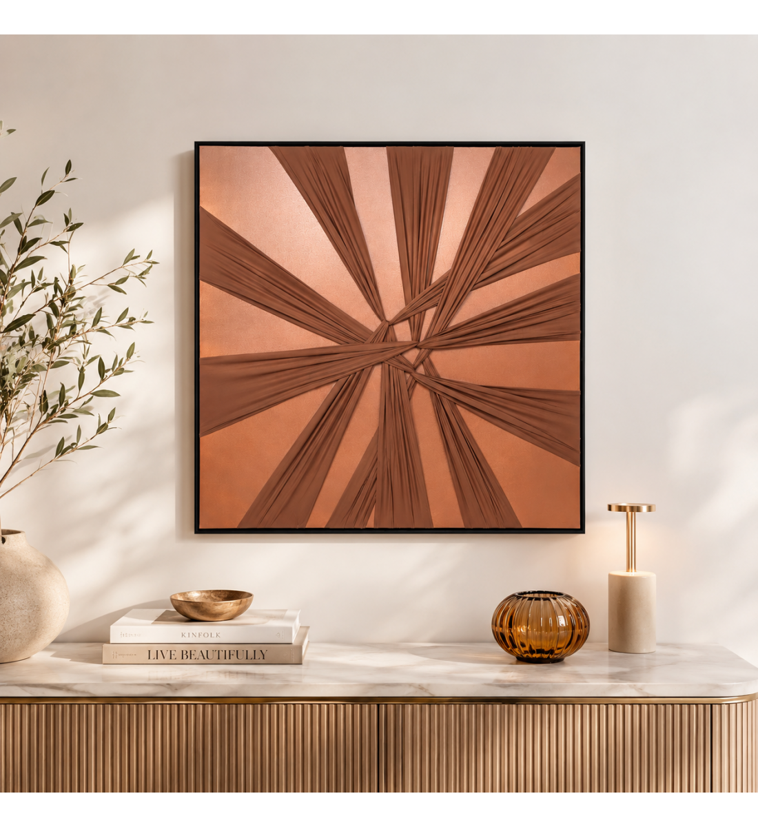 لوحة فنية مربعة بإطار أسود مقاس 80 × 80 سم لوحة فنية مربعة بإطار أسود مقاس 80 × 80 سم