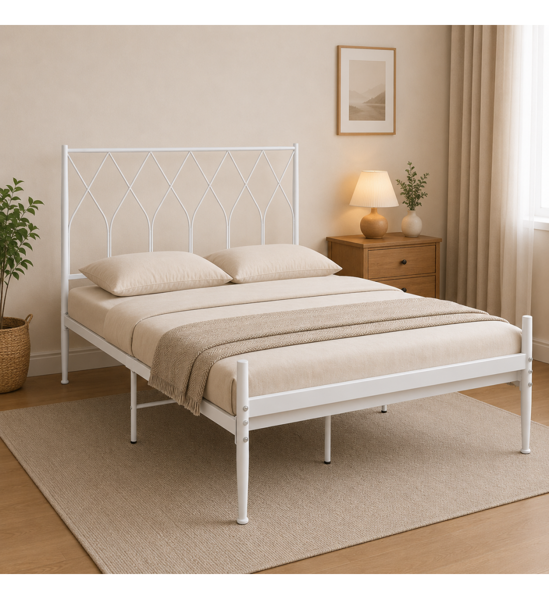 سرير بتصميم عصري ١٢٠ × ١٩٠ سم باللون الأبيض سرير بتصميم عصري ١٢٠ × ١٩٠ سم باللون الأبيض