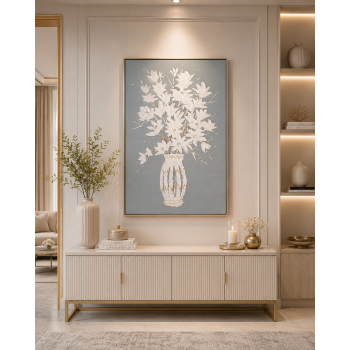 لوحة فنية بإطار ذهبي مقاس 120 × 80 سم