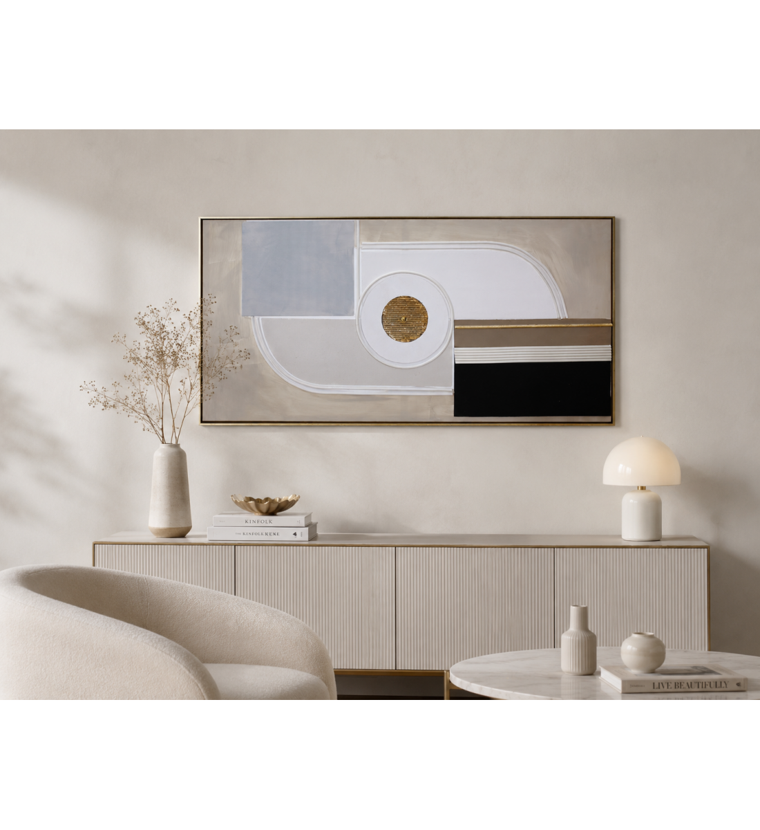 لوحة ديكور طولية بإطار ذهبي مقاس 70 × 140 سم لوحة ديكور طولية بإطار ذهبي مقاس 70 × 140 سم