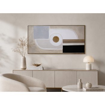 لوحة ديكور طولية بإطار ذهبي مقاس 70 × 140 سم