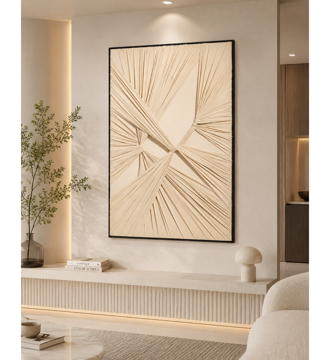 لوحة فنية بإطار أسود مقاس 80 × 120 سم لوحة فنية بإطار أسود مقاس 80 × 120 سم