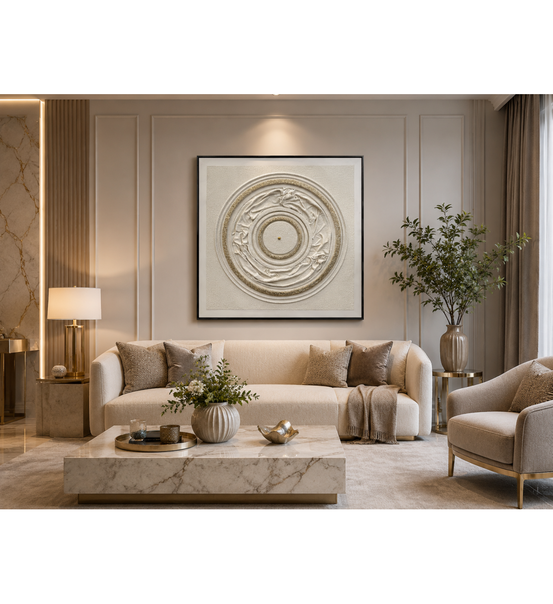 لوحة ديكور مربعة بإطار أسود مقاس 100 × 100 سم لوحة ديكور مربعة بإطار أسود مقاس 100 × 100 سم