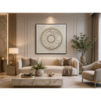 لوحة ديكور مربعة بإطار أسود مقاس 100 × 100 سم